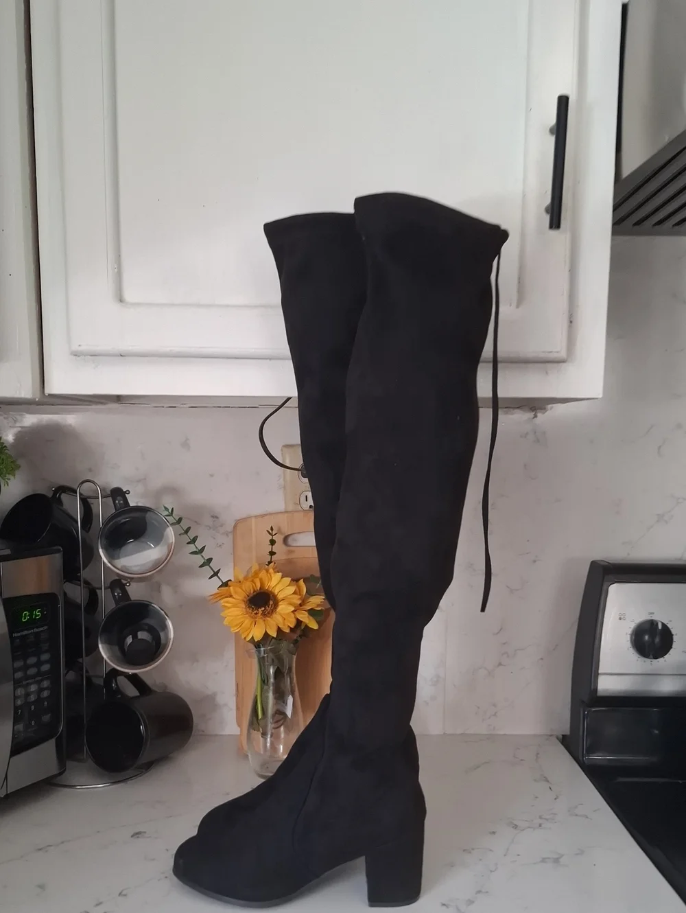 over-the-knee suede boots sleek black